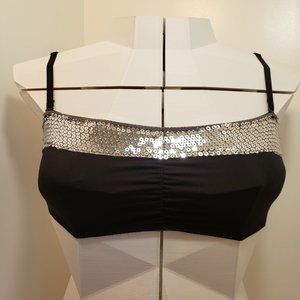 2/$30 Med Bralette NEW black silver sequin
